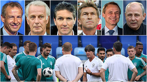 Das sagen die sechs Weltmeister (von links nach rechts: Jürgen Klinsmann, Rainer Bonhof, Bodo Illgner, Klaus Augenthaler, Olaf Thon und Bernd Hölzenbein) über das "Endspiel" gegen Schweden