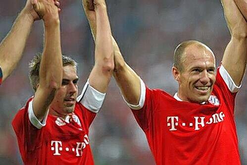 Arjen Robben (r.) und Philipp Lahm