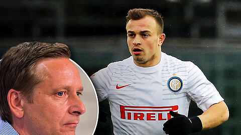Xherdan Shaqiri bald im Schalke-Trikot? Manager Horst Heldt denkt zumindest drüber nach.