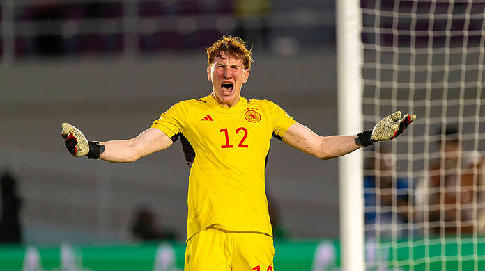 Wie gegen Argentinien parierte Konstantin Heide auch im WM-Finale gegen die französische U17 zwei Elfmeter.
