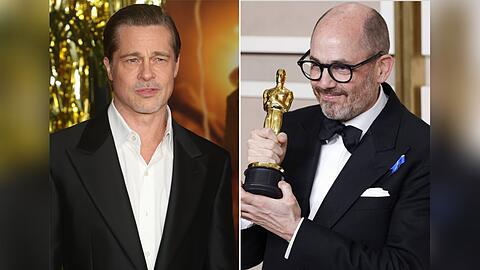 Oscargewinner Edward Berger (r.) dreht mit Brad Pitt.