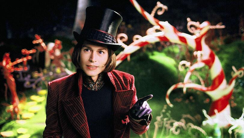 Johnny Depp als Schokoladenfabrik-Besitzer Willy Wonka in "Charlie und die Schokoladenfabrik" von 2005. Johnny Depp als Schokoladenfabrik-Besitzer Willy Wonka in "Charlie und die Schokoladenfabrik" von 2005.