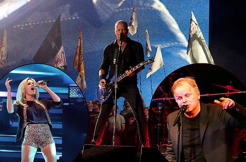 Werden ihren Fans 2015 in München einheizen: Pop-Queen Helene Fischer, Metallica-Sänger James Hetfield und Herbert Grönemeyer.