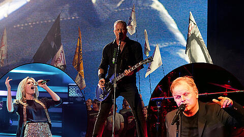 Werden ihren Fans 2015 in München einheizen: Pop-Queen Helene Fischer, Metallica-Sänger James Hetfield und Herbert Grönemeyer.