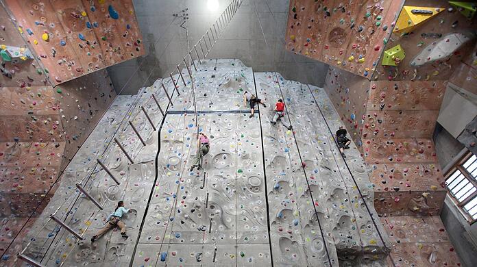 Die Kletterhalle des DAV in München-Thalkirchen