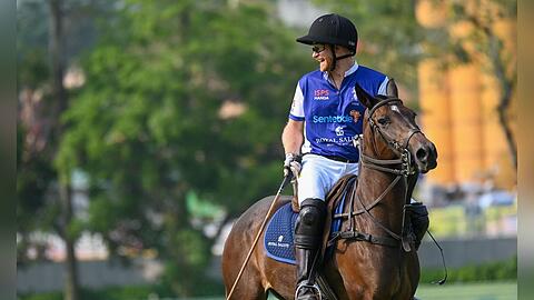 Prinz Harry beim Poloturnier in Singapur.