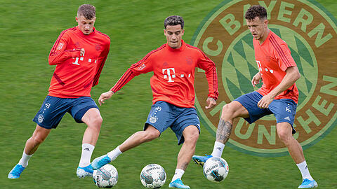 Wer darf zum ersten Mal in der Bundesliga für den FC Bayern spielen? Michael Cuisance (l.), Philippe Coutinho und Ivan Perisic (r.).