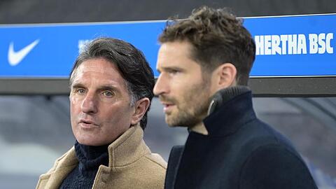 Sowohl Herthas Trainer Bruno Labbadia (l) als auch Sportdirektor Arne Friedrich haben eine Bielefelder Vergangenheit.