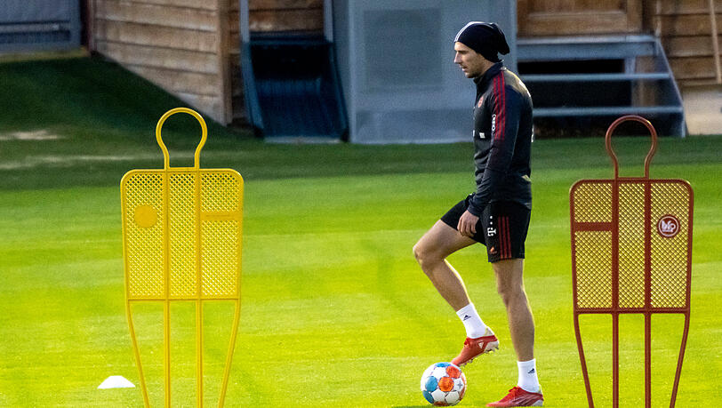 Leon Goretzka beim Trainingsauftakt an der Säbener Straße.