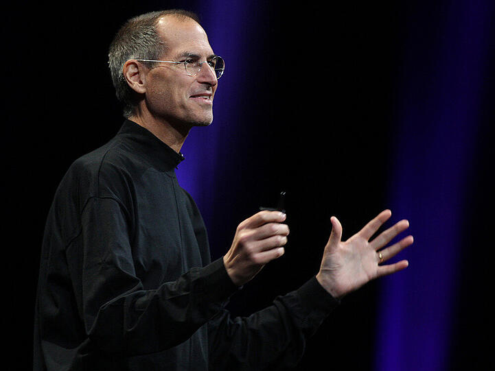 Der ehemalige Apple-Boss Steve Jobs bei einer Präsentation im Jahr 2008
