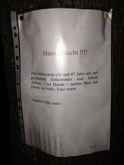 ...von den sieben Telefonnummern hingen auch Tage nach der Veröffentlichung noch alle am Zettel.