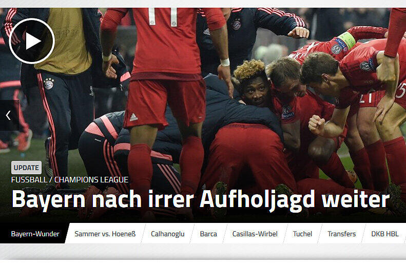 "Sport1": In der Tat, so eine "irre Aufholjagd" hatten die Bayern lange nicht mehr.