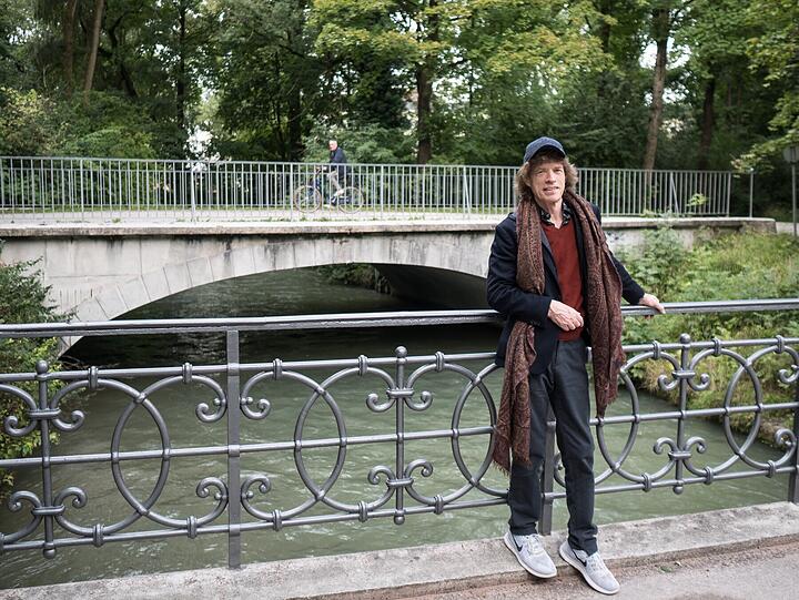 Mick Jagger schreibt zu seinen Fotos: "Schön, wieder in München zu sein."