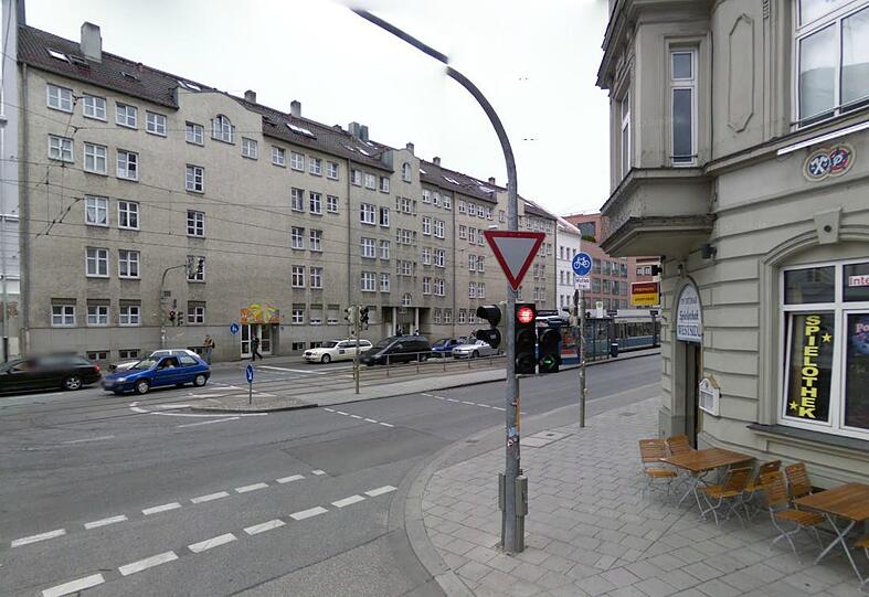 Gefährliche Kreuzung: Hier treffen Grasserstraße und Landsbergerstraße aufeinander.