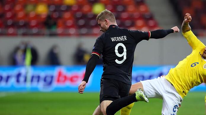 Kam gegen Rumänien 14 Minuten zum Einsatz: Timo Werner (l).