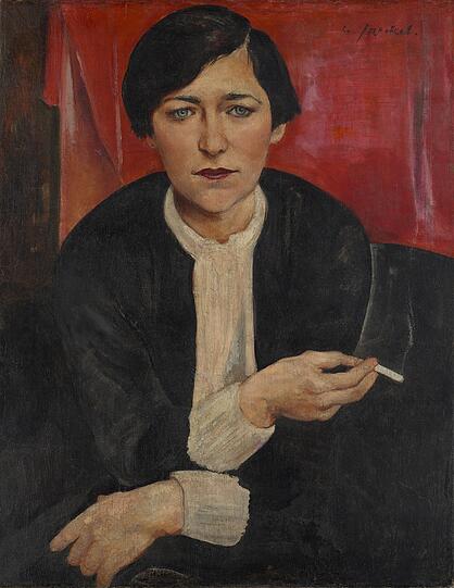Mit Zigarette und Bubikopf haben sich die modernen Frauen in den 1920er Jahren gezeigt. Hier ein Portr&auml;t des Malers Willy Jaeckel von 1925.