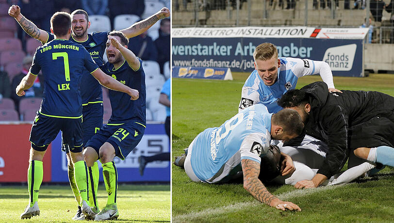 Aller guten Dinge sind drei: Zwei Siege in Serie gegen Aalen (Bild unten) und Cottbus (oben) sind den Löwen schon gelungen. Der dritte soll gegen Rostock folgen.