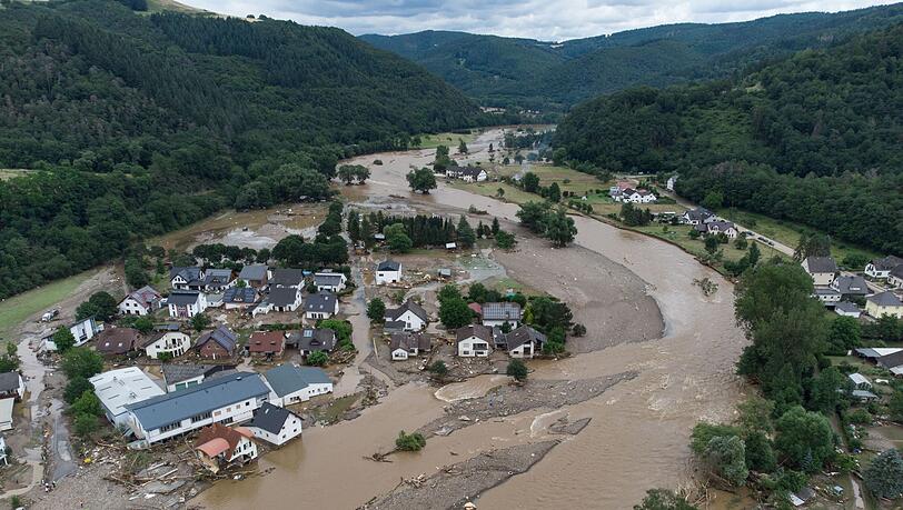Die Zerstörungen an der Ahr im Juli 2021. Fünf Jahre nach der Katastrophe in Rheinland-Pfalz und Nordrhein-Westfalen sind immer noch nicht alle Schäden behoben. (Archiv) Die Zerstörungen an der Ahr im Juli 2021. Fünf Jahre nach der Katastrophe in Rheinland-Pfalz und Nordrhein-Westfalen sind immer noch nicht alle Schäden behoben. (Archiv)