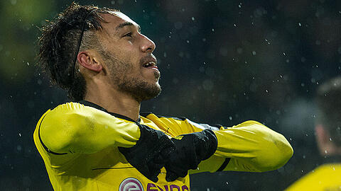 Dortmunds Pierre-Emerick Aubameyang erzielte seine Saisontore Nummer 19 und 20 - das sind acht Treffer mehr, als der Gegner Ingolstadt bis dato mit seinem gesamten Personal erzielt hat.