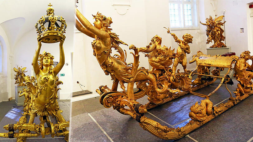 Die Kutschen stehen im Marstallmuseum.