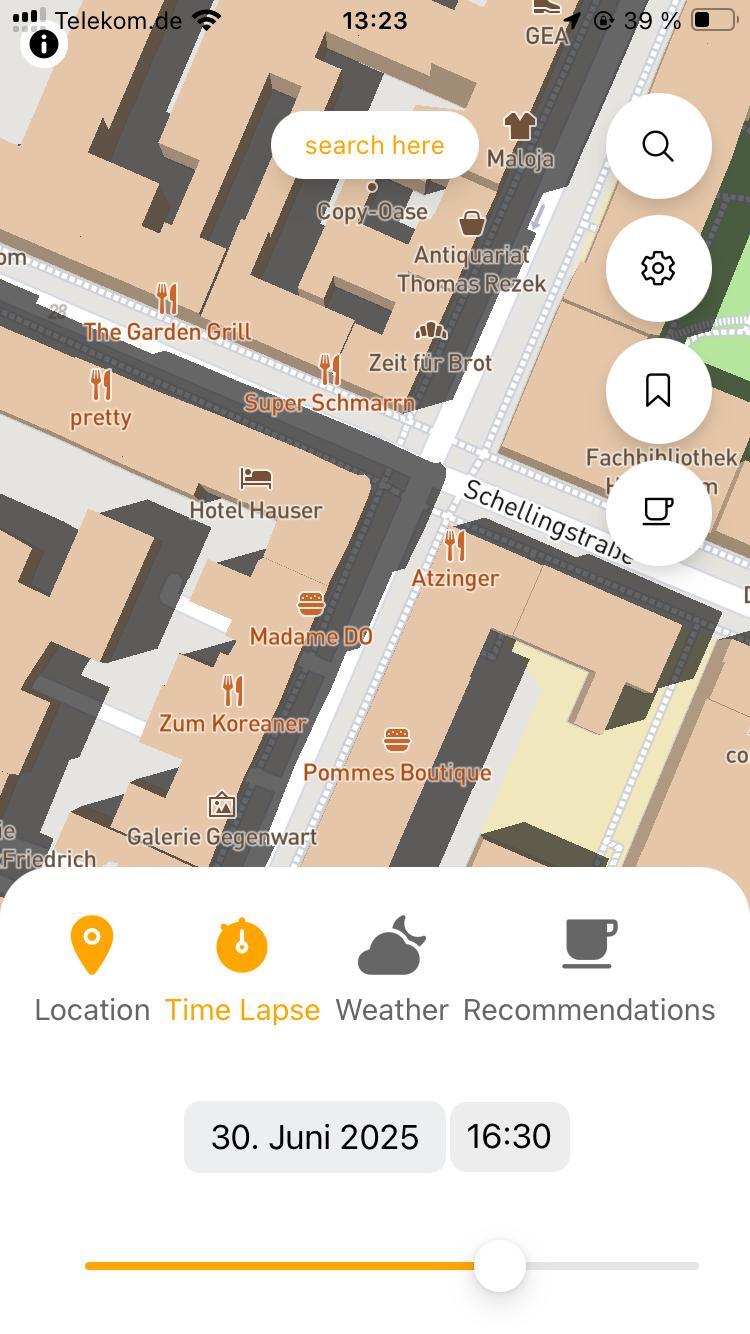 Die App zeigt, welche Lokale wann Schatten haben. Die App zeigt, welche Lokale wann Schatten haben.