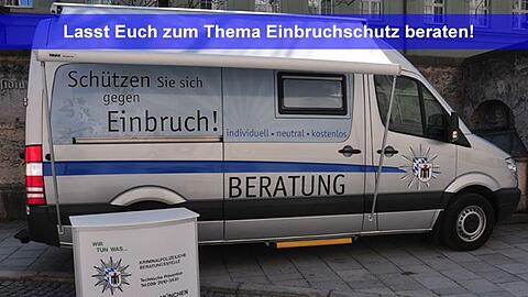 Dieses Sicherheitsmobil steht am Mittwoch am Rotkreuzplatz.