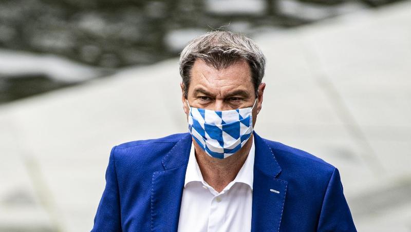 Markus Söder (CSU) mit Schutzmaske. Markus Söder (CSU) mit Schutzmaske.