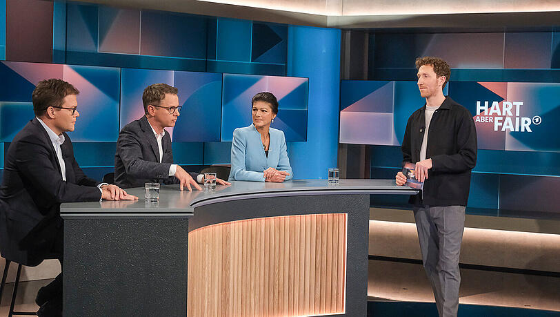 Zu Gast bei "Hart aber fair" waren: Carsten Schneider (SPD), der Beauftragte der Bundesregierung für Ostdeutschland, CDU-Generalsekretär Carsten Linnemann und Sahra Wagenknecht, Führungsfigur der neuen BSW.