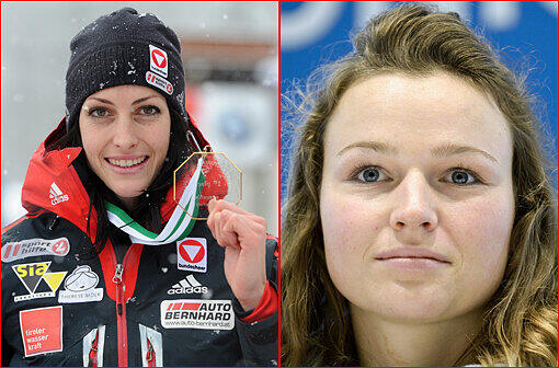 Skifahrerin Bernadette Schild (r) und Skeleton-Pilotin Janine Flock wurde in einem Brief mit Entführung gedroht.