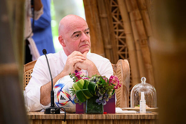 Fifa-Präsident Gianni Infantino beim G20-Gipfel auf Bali. Fifa-Präsident Gianni Infantino beim G20-Gipfel auf Bali.