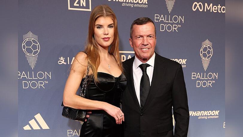Lothar Matth&auml;us und seine Freundin Theresa Sommer feierten Harry Kane beim Ballon d'Or.