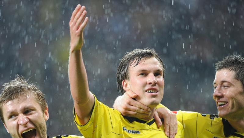 Kevin Großkreutz (M.) erzielte zwei Treffer für Dortmund Kevin Großkreutz (M.) erzielte zwei Treffer für Dortmund