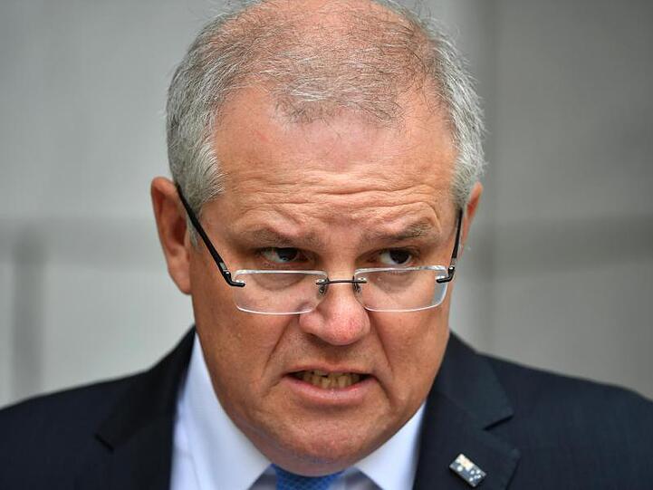 Australiens Premierminister Scott Morrison bei einer Pressekonferenz.
