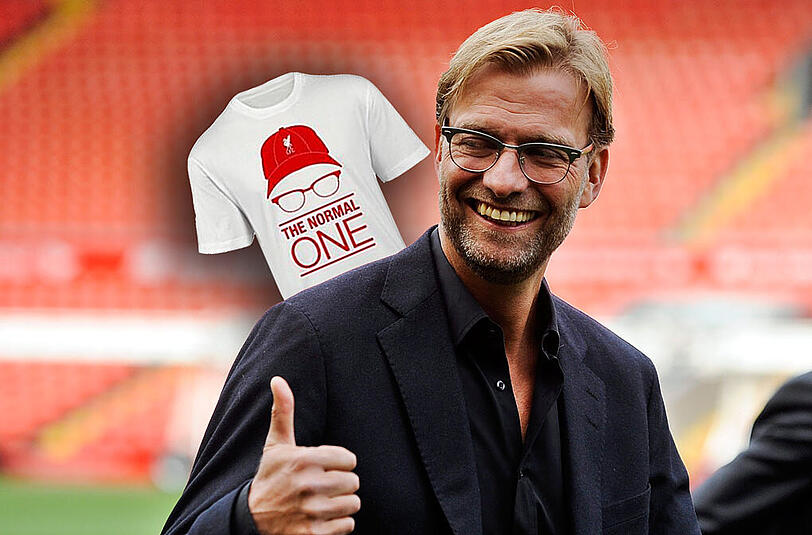 "The Normal One": Schon einen Tag nach seinem Amtseintritt hat der Neu-Liverpooler Jürgen Klopp ein eigenes T-Shirt.