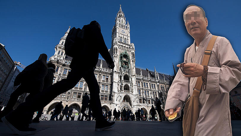 Solche falschen Mönche sind derzeit in der Innenstadt unterwegs.