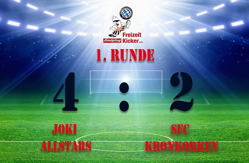 Die Joki Allstars besiegen den SFC Kronkorken mit 4:2.