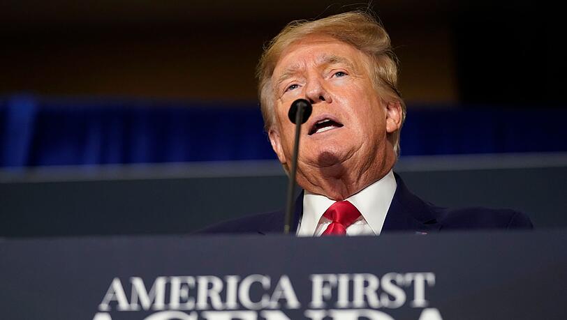 Former US President Donald Trump during his speech in Washington.