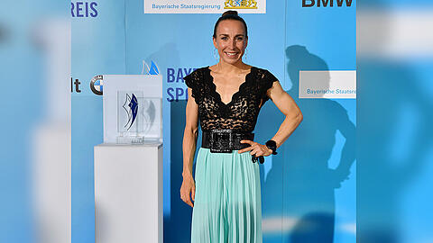 Triathletin Anne Haug bei der Verleihung des Bayerischen Sportpreises 2020.
