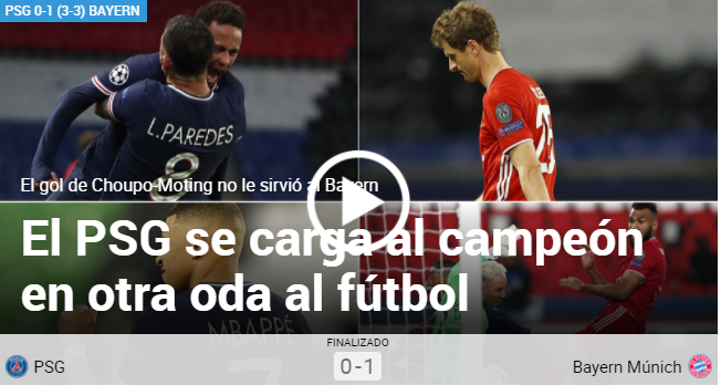Die spanische "Marca" war vom Spiel begeistert: "PSG eliminiert den Champion in einer weiteren Ode an den Fußball."