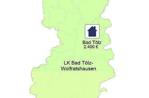 Das Umland: Je dunkler die Karte, desto höher die Kaufkraft. Dazu: Die Quadratmeterpreise für Eigentumswohnungen.
