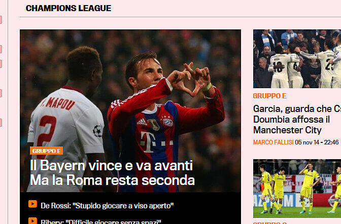 gazettadellosport.it: "Bayern gewinnt und zieht eine Runde weiter, aber die Roma bleibt Zweiter" - Die Pressestimmen zum Sieg des FC Bayern gegen AS Rom in unserer Bilderstrecke zum Durchklicken!