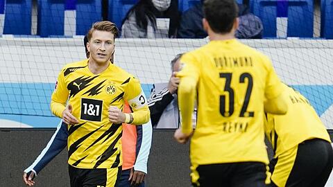 BVB-Kapitän Marco Reus (l) war Dortmunds Matchwinner in Sinsheim.