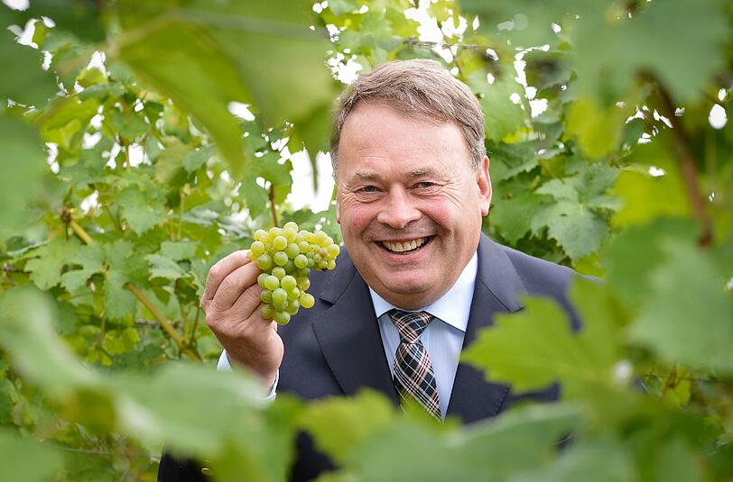 Ist peinlich berührt: Bayerns Landwirtschaftsminister Helmut Brunner (CSU), hier bei einer Weinlese.