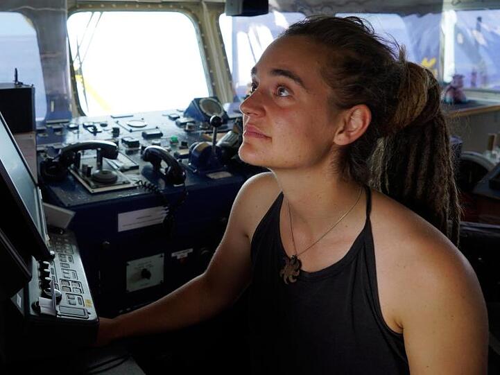 Carola Rackete an Bord des Rettungschiffs "Sea-Watch 3".