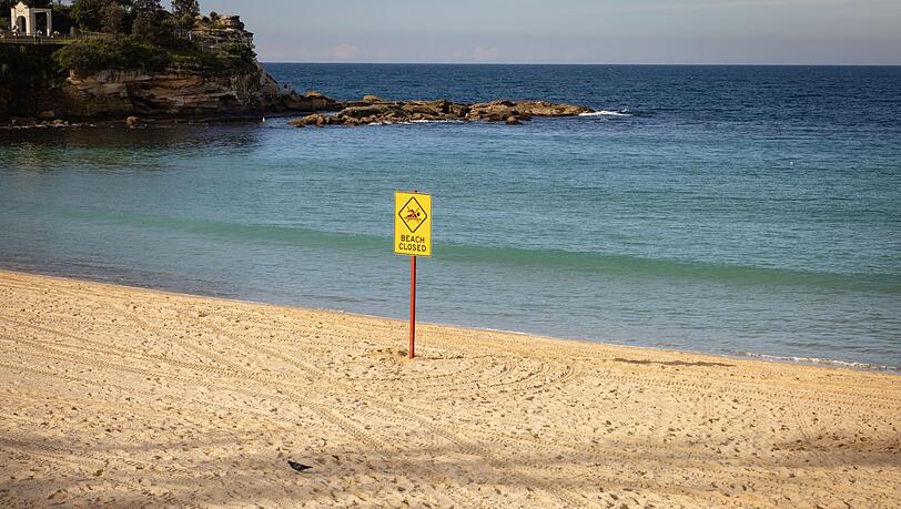 Nach dem Hai-Angriff wurde der betroffene Strand aus Sicherheitsgründen geschlossen. Nach dem Hai-Angriff wurde der betroffene Strand aus Sicherheitsgründen geschlossen.