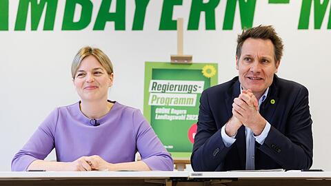 Die Spitzenkandidaten der bayerischen Grünen, Katharina Schulze und Ludwig Hartmann.