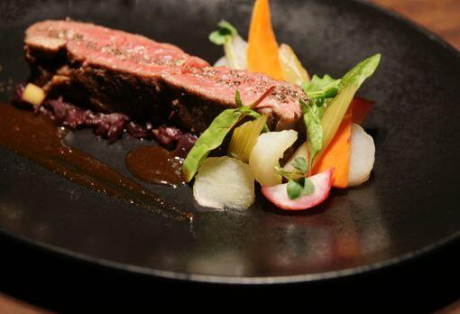 4. Gang: Bavette mit Tigerpfeffer.