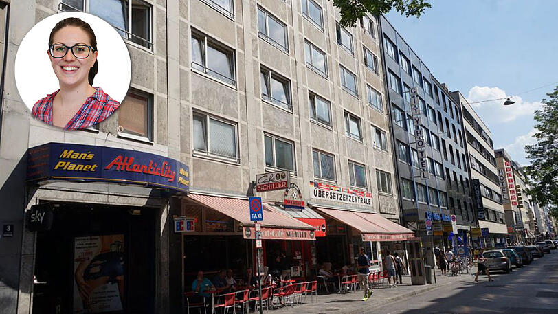 Die Schillerstraße ist ein Nadelöhr im Verkehrsknotenpunkt am Hauptbahnhof. Hier sind links und rechts zwei große Hotels geplant.
