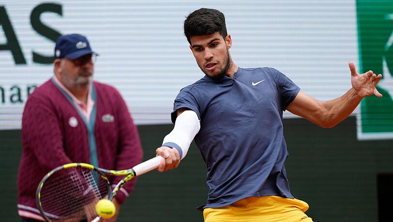 Steht bei den French Open im Viertelfinale: Carlos Alcaraz.
