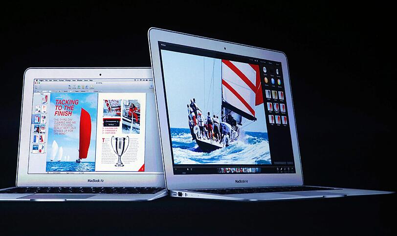 Die neuen MacBook-Air-Modelle mit Core-i-Prozessoren der vierten Generation sollen als 11- und 13-Zoll-Modelle bis zu neun beziehungsweise zwölf Stunden durchhalten.